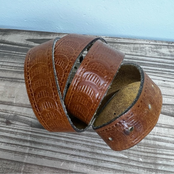 Leather Cresent Vintage Belt 38 40 Harness Large Mens Unisex Western boho rodeo - Picture 1 of 8